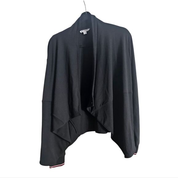 TOMMY HILFIGER Black Drape Front Cardigan Jacket - Size Large - Picture 1 of 7